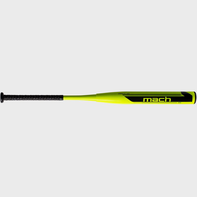 A yellow Mach Cobra Jet USSSA XXL bat with a black Mach logo on the barrel - SKU: WM21MU loading=